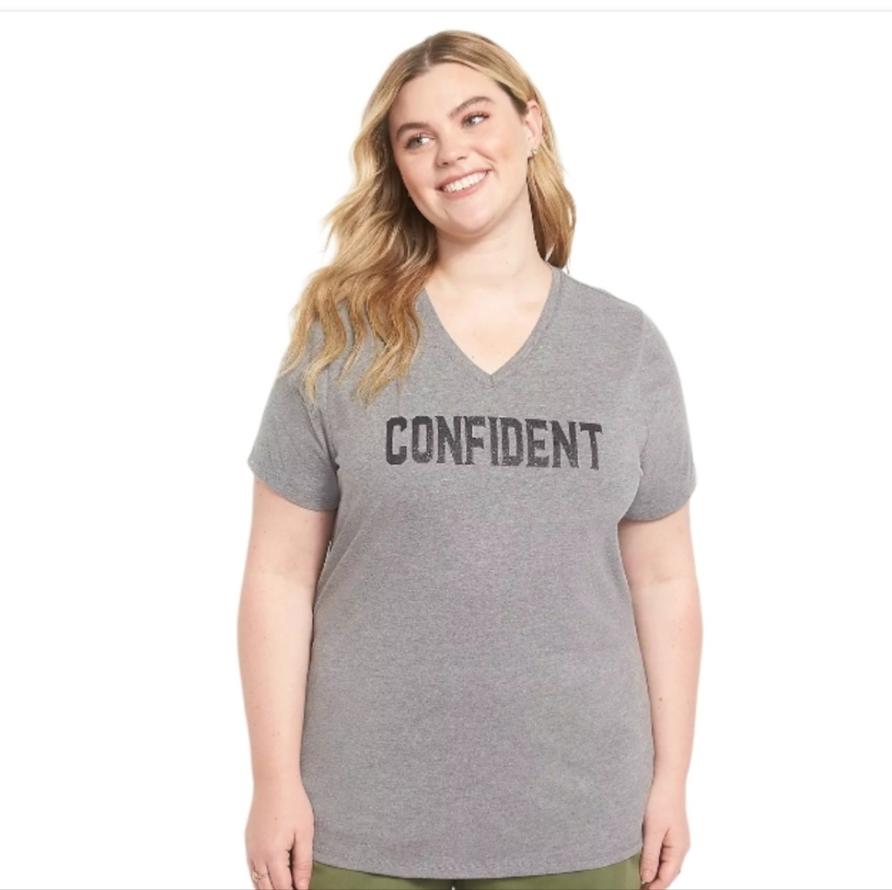 Lane Bryant Women's Confident Graphic V-Neck Tee